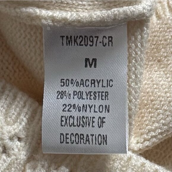 THML Crochet Detail Cardigan Cream Preppy Academia Old Money Cottagecore M - Picture 10 of 12